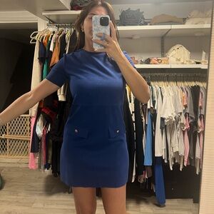 ZARA | Royal Blue Shift Mini Dress size XS